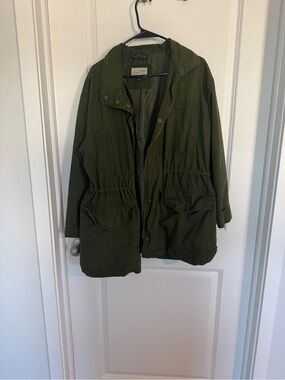 Universal Thread Olive Green Utility Jacket with Drawstring Waist